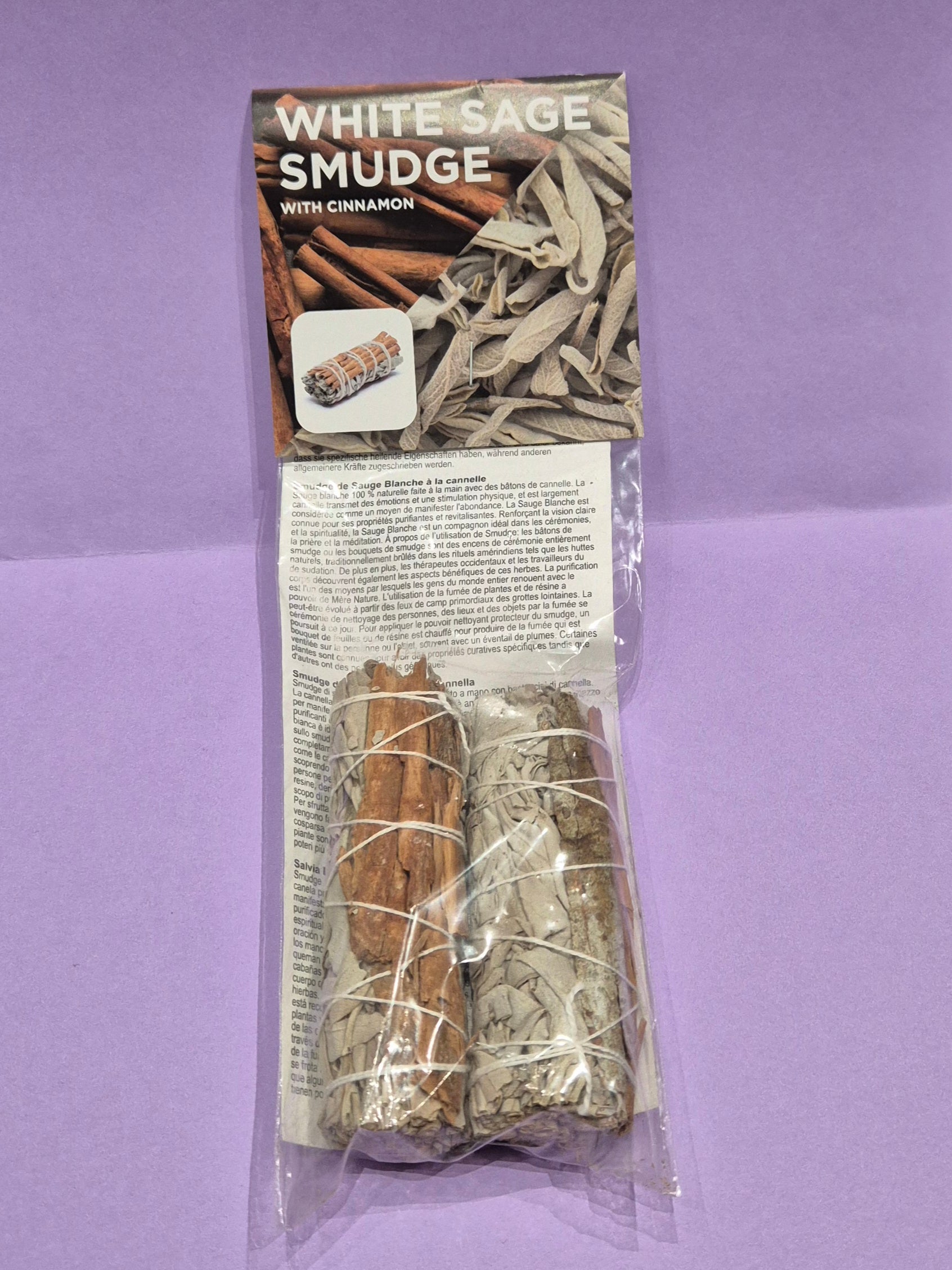Smudge de sauge blanche à la cannelle (set de 2)