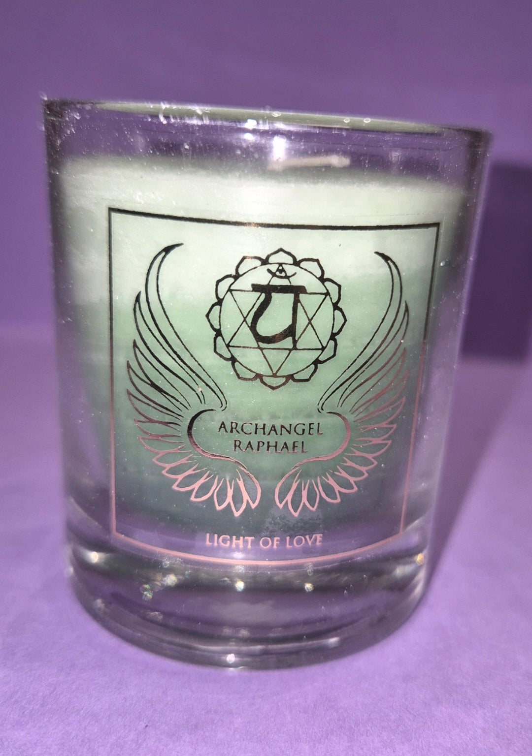Bougie votive parfumée Archange Raphael chakra 4