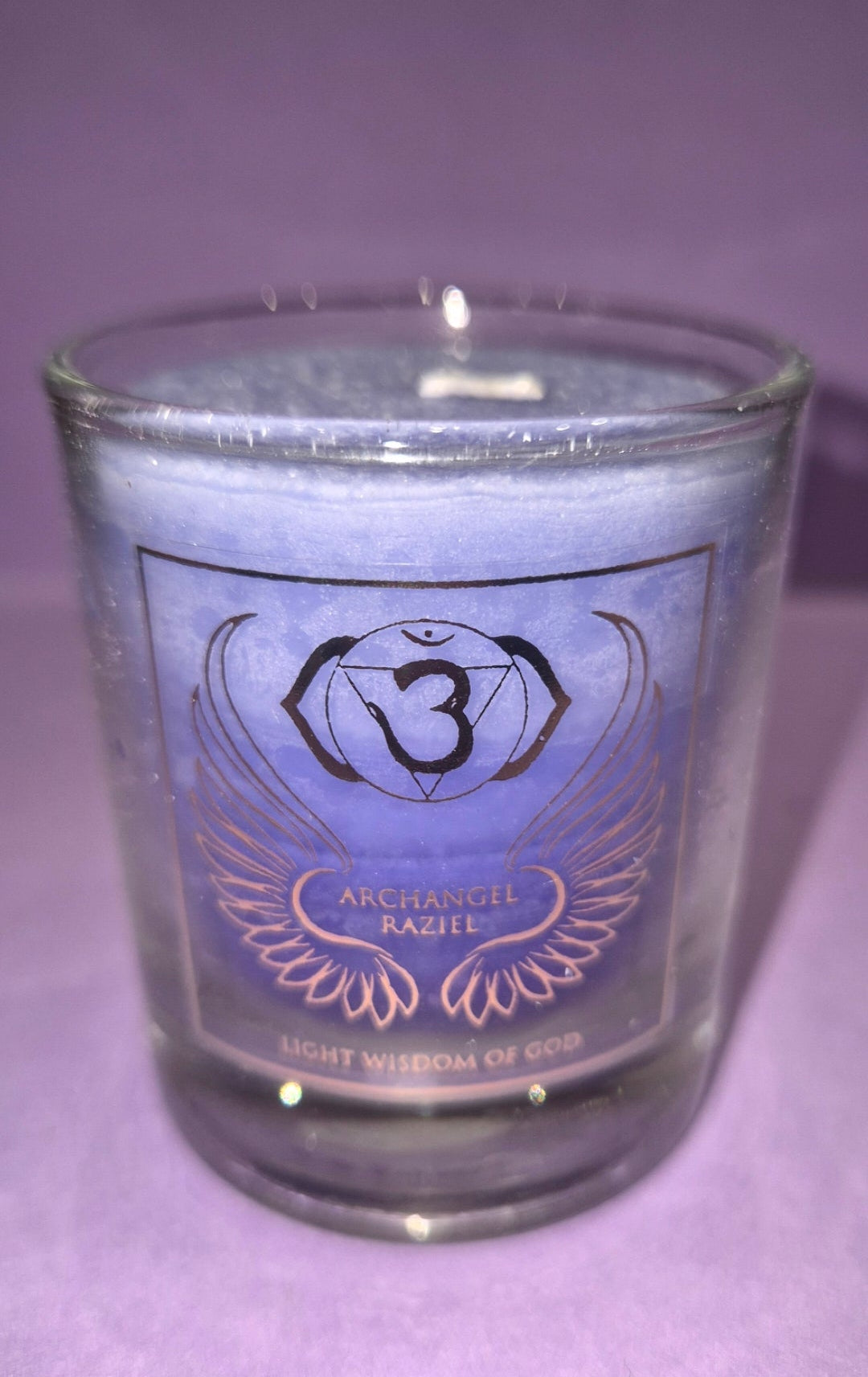 Bougie votive parfumée Archange Raziel chakra 6